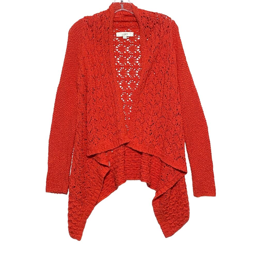 Ann Taylor Loft Crochet Cardigan XS Open Front Shawl Cottagecore Whimsy Romantic